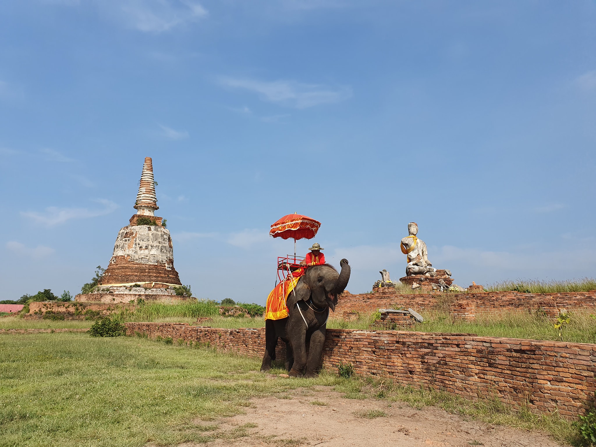 エレファントビレッジにて、象に乗ってお散歩(約10分間)